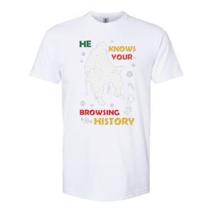 He Knows Browsing History Christmas Funny Santa Lover Softstyle CVC T-Shirt