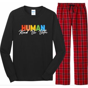 Hu Kind Be Both Lgbtq Pride Hukind Rainbow Funny Gift Long Sleeve Pajama Set