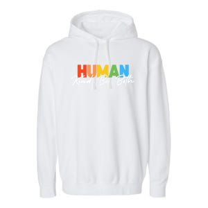 Hu Kind Be Both Lgbtq Pride Hukind Rainbow Funny Gift Garment-Dyed Fleece Hoodie