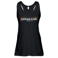 Human Kind Be Both LGBTQ Ally Pride Rainbow Positive Message Ladies Essential Flowy Tank