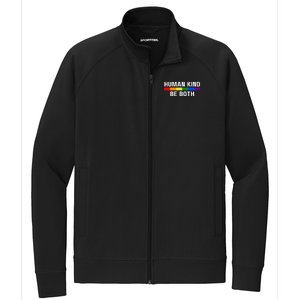 Human Kind Be Both LGBTQ Ally Pride Rainbow Positive Message Stretch Full-Zip Cadet Jacket