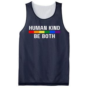 Human Kind Be Both LGBTQ Ally Pride Rainbow Positive Message Mesh Reversible Basketball Jersey Tank