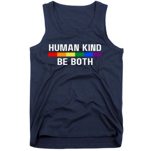 Human Kind Be Both LGBTQ Ally Pride Rainbow Positive Message Tank Top