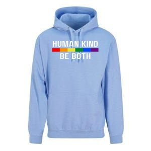 Human Kind Be Both LGBTQ Ally Pride Rainbow Positive Message Unisex Surf Hoodie