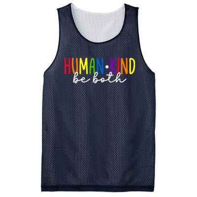 Human Kind Be Both LGBTQ Ally Pride Rainbow Positive Message Mesh Reversible Basketball Jersey Tank