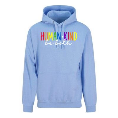 Human Kind Be Both LGBTQ Ally Pride Rainbow Positive Message Unisex Surf Hoodie