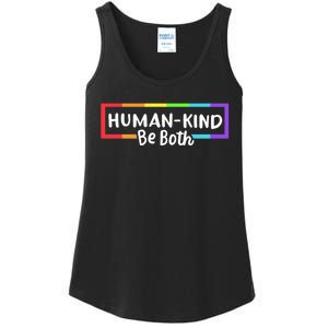 Human Kind Be Both LGBTQ Ally Pride Rainbow Positive Message Ladies Essential Tank