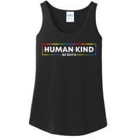 Human Kind Be Both LGBTQ Ally Pride Rainbow Positive Message Ladies Essential Tank