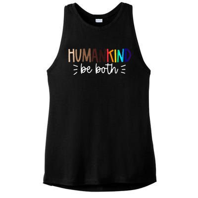 Human Kind Be Both Equality Humankind Kindness Peace Ladies PosiCharge Tri-Blend Wicking Tank