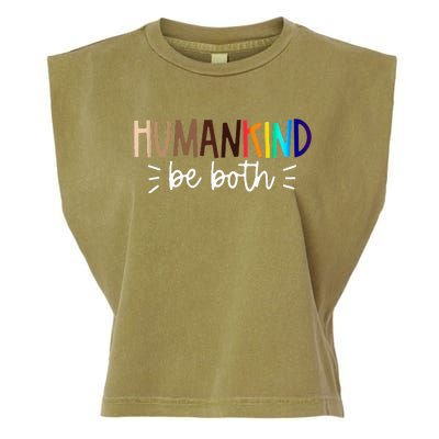 Human Kind Be Both Equality Humankind Kindness Peace Garment-Dyed Women's Muscle Tee