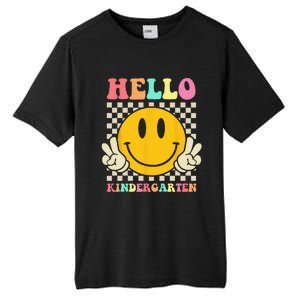 Hello Kindergarten Back To School Groovy Teacher Student Tall Fusion ChromaSoft Performance T-Shirt