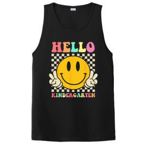 Hello Kindergarten Back To School Groovy Teacher Student PosiCharge Competitor Tank