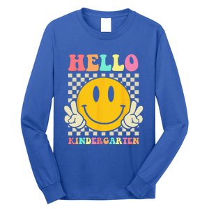 Hello Kindergarten Back To School Groovy Teacher Student Long Sleeve Shirt