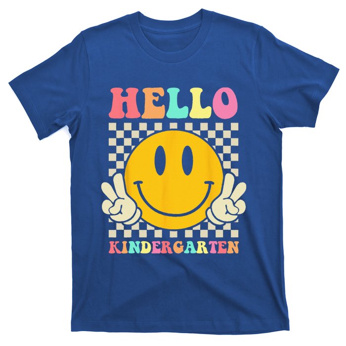 Hello Kindergarten Back To School Groovy Teacher Student T-Shirt