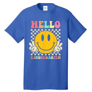 Hello Kindergarten Back To School Groovy Teacher Student Tall T-Shirt