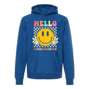 Hello Kindergarten Back To School Groovy Teacher Student Premium Hoodie