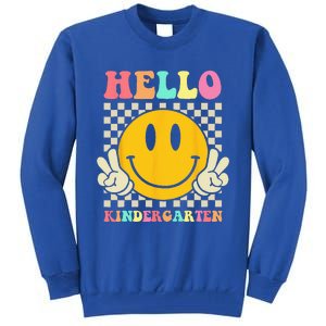 Hello Kindergarten Back To School Groovy Teacher Student Tall Sweatshirt