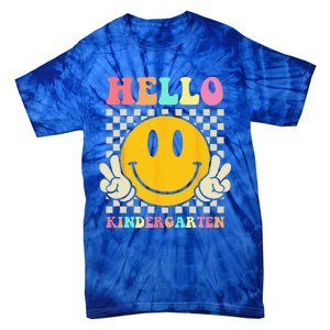 Hello Kindergarten Back To School Groovy Teacher Student Tie-Dye T-Shirt