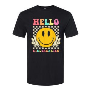 Hello Kindergarten Back To School Groovy Teacher Student Softstyle CVC T-Shirt