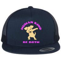 Human Kind Be Both Rainbow Flag Pride Lgbt Flat Bill Trucker Hat