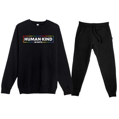 Human Kind Be Both Lgbtq Ally Pride Rainbow Positive Message Gift Premium Crewneck Sweatsuit Set