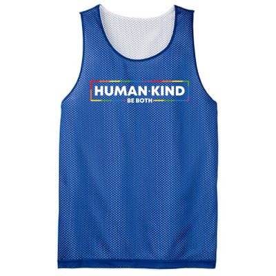 Human Kind Be Both Lgbtq Ally Pride Rainbow Positive Message Gift Mesh Reversible Basketball Jersey Tank