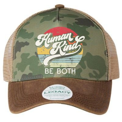 Human Kind Be Both Equality Kindness Humankind Retro Funny Gift Legacy Tie Dye Trucker Hat