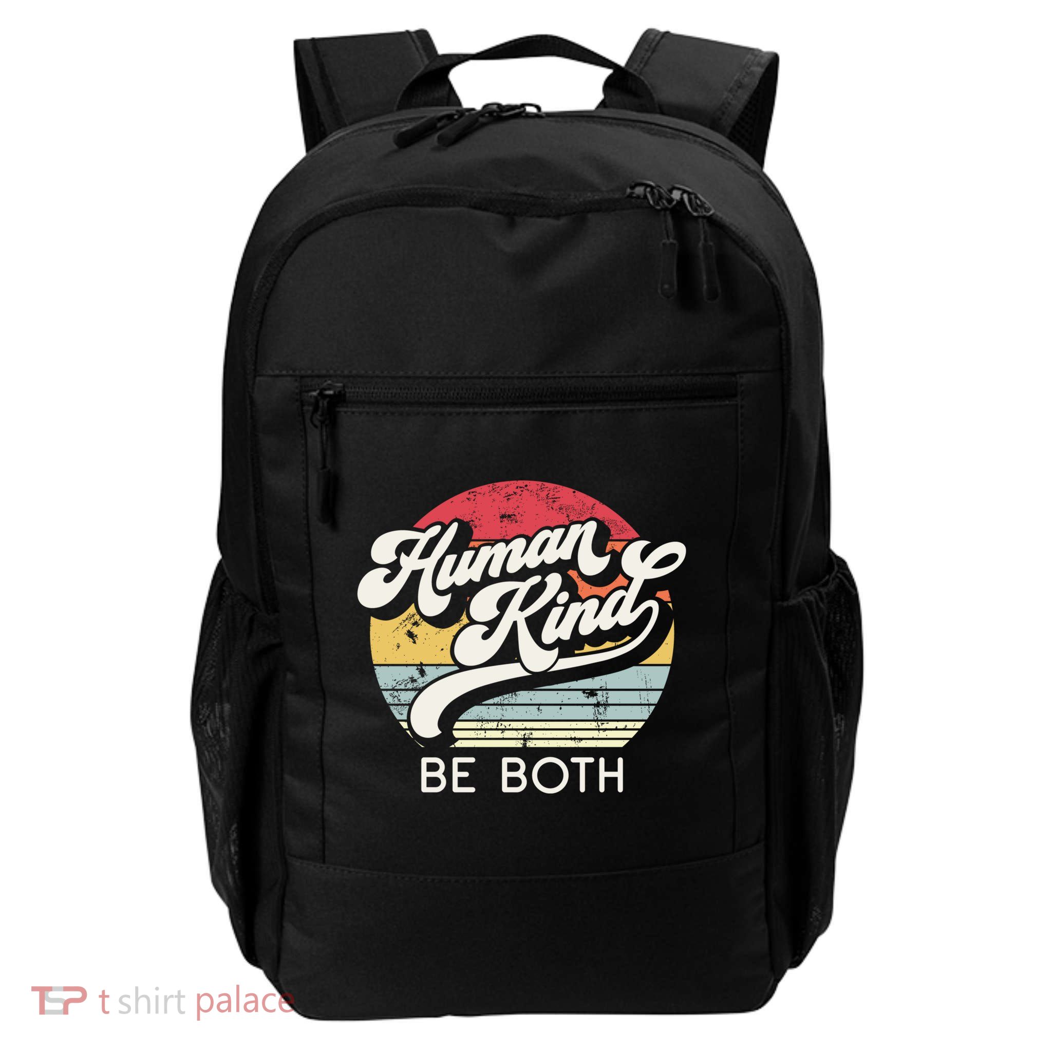 Human Kind Be Both Equality Kindness Humankind Retro Funny Gift Backpack