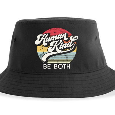 Human Kind Be Both Equality Kindness Humankind Retro Funny Gift Sustainable Bucket Hat