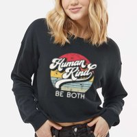 Human Kind Be Both Equality Kindness Humankind Retro Funny Gift Cropped Pullover Crew