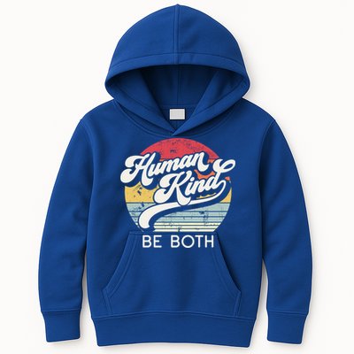 Human Kind Be Both Equality Kindness Humankind Retro Funny Gift Kids Hoodie