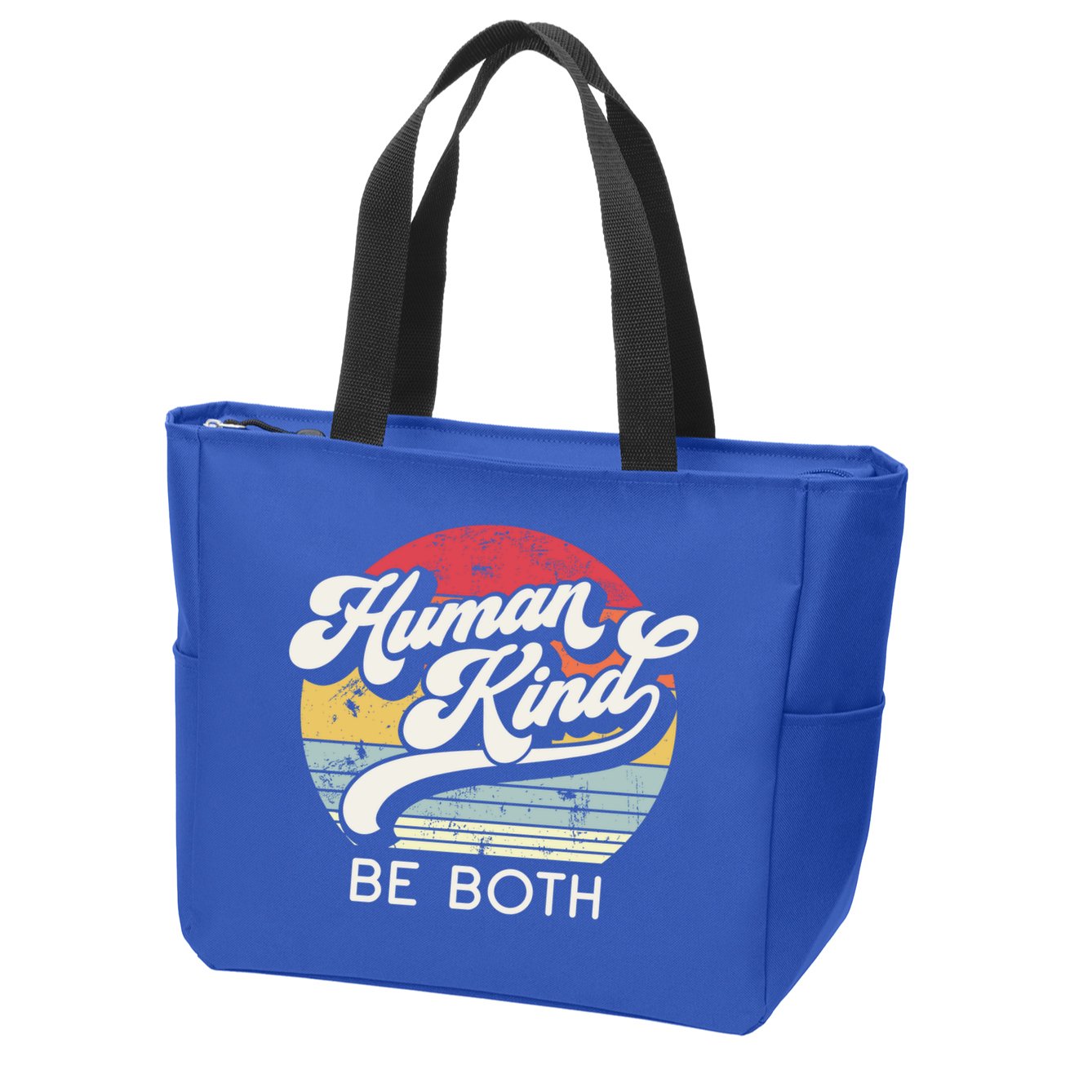 Human Kind Be Both Equality Kindness Humankind Retro Funny Gift Zip Tote Bag