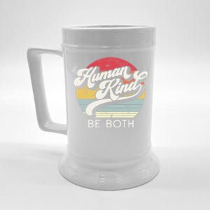 Human Kind Be Both Equality Kindness Humankind Retro Funny Gift Beer Stein