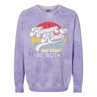 Human Kind Be Both. Equality Kindness Humankind Colorblast Crewneck Sweatshirt