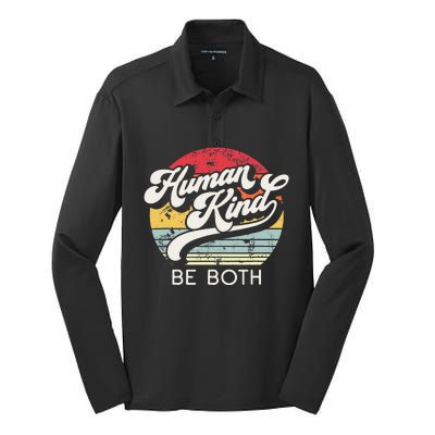 Human Kind Be Both. Equality Kindness Humankind Silk Touch Performance Long Sleeve Polo