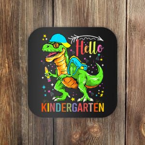 Hello Kindergarten Back To School Dinosaur Design. Coaster