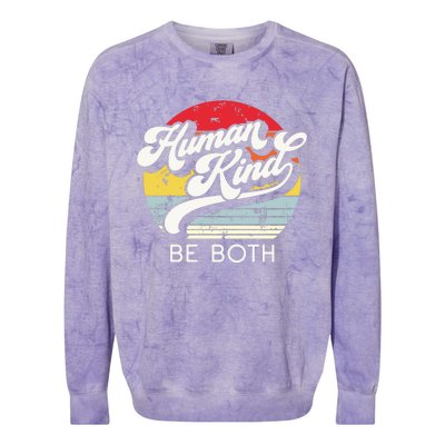 Human Kind Be Both Equality Kindness Humankind Retro Colorblast Crewneck Sweatshirt