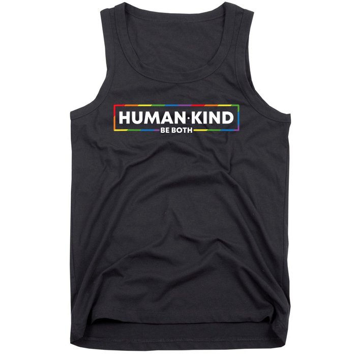 Human Kind Be Both Ally Pride Rainbow Positive Message Tank Top