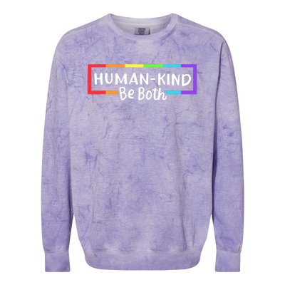 Human Kind Be Both Rainbow Flag Pride Month Ally Colorblast Crewneck Sweatshirt