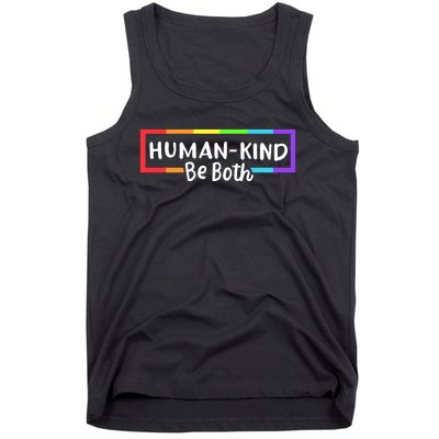 Human Kind Be Both Rainbow Flag Pride Month Ally Tank Top