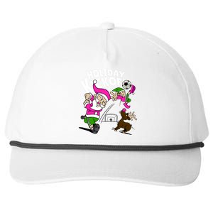 Holiday Kickoff Christmas Santa Elf Reindeer Funny Soccer Snapback Five-Panel Rope Hat