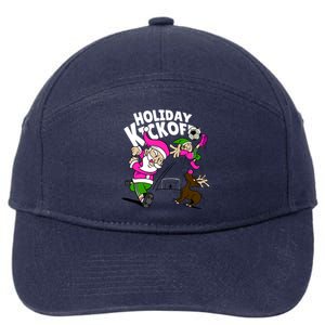 Holiday Kickoff Christmas Santa Elf Reindeer Funny Soccer 7-Panel Snapback Hat