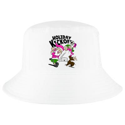 Holiday Kickoff Christmas Santa Elf Reindeer Funny Soccer Cool Comfort Performance Bucket Hat
