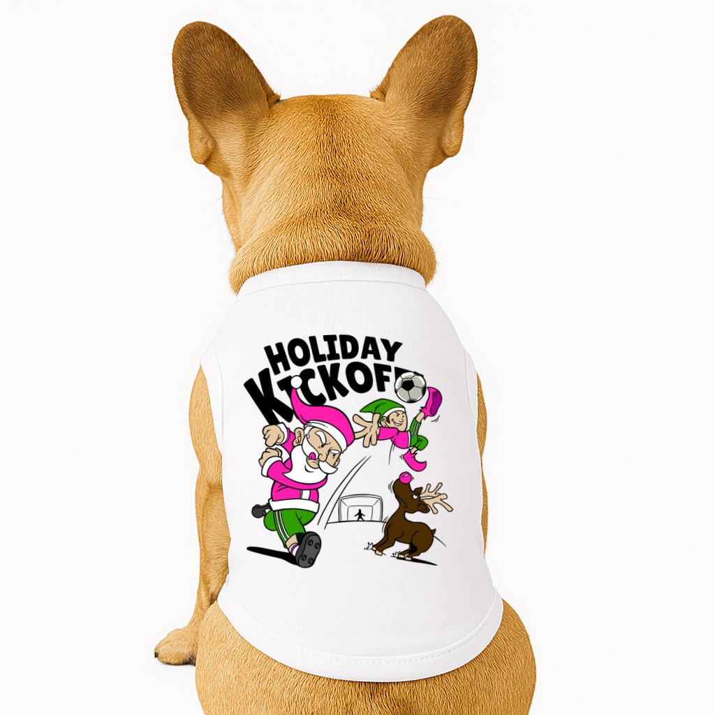 Holiday Kickoff Christmas Santa Elf Reindeer Funny Soccer Doggie Tank