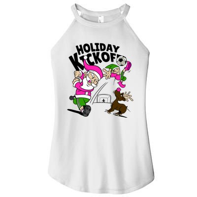 Holiday Kickoff Christmas Santa Elf Reindeer Funny Soccer Women’s Perfect Tri Rocker Tank