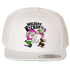 Holiday Kickoff Christmas Santa Elf Reindeer Funny Soccer Wool Snapback Cap