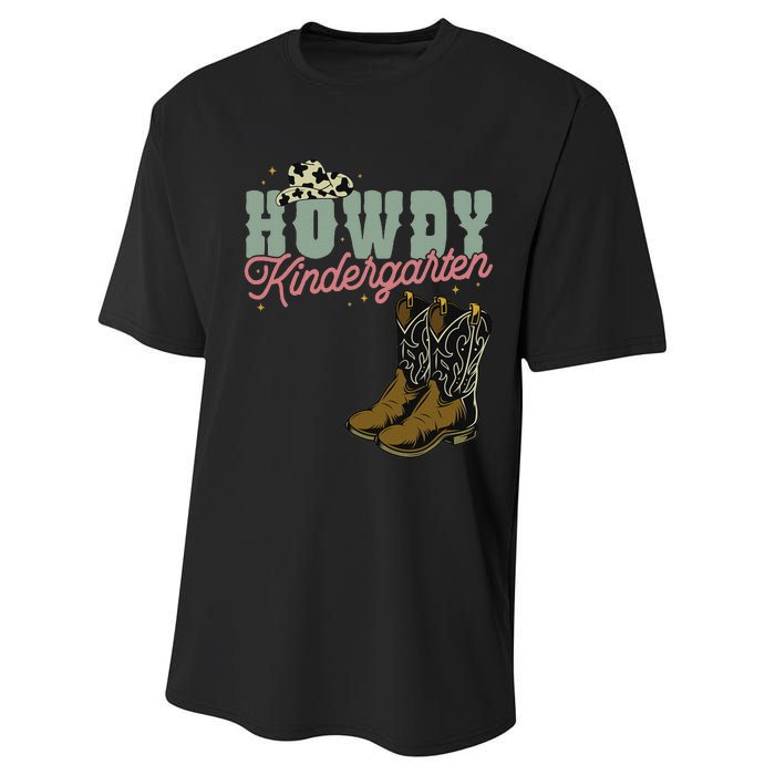 Howdy Kindergarten Cowgirl Cowboy Teacher Kindergarten Performance Sprint T-Shirt