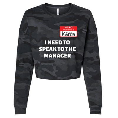 Halloween Karen Costume Women Can I Speak To The Manager Cropped Pullover Crew