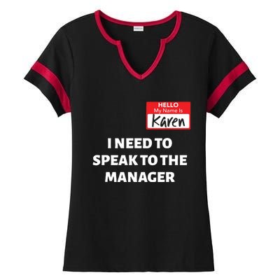 Halloween Karen Costume Women Can I Speak To The Manager Ladies Halftime Notch Neck Tee