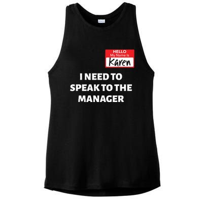 Halloween Karen Costume Women Can I Speak To The Manager Ladies PosiCharge Tri-Blend Wicking Tank